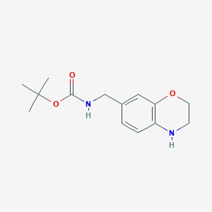 molecular formula C14H20N2O3 B2686567 tert-Butyl ((3,4-dihydro-2H-benzo[b][1,4]oxazin-7-yl)methyl)carbamate CAS No. 2219380-10-4