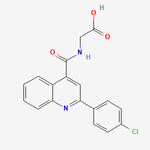 molecular formula C18H13ClN2O3 B2686570 2-{[2-(4-Chlorophenyl)quinolin-4-yl]formamido}acetic acid CAS No. 325720-83-0