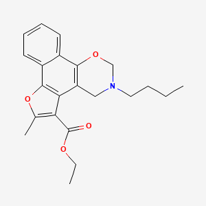 ethyl 3-butyl-6-methyl-3,4-dihydro-2H-furo[3',2':3,4]naphtho[2,1-e][1,3]oxazine-5-carboxylate