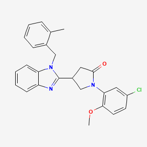 molecular formula C26H24ClN3O2 B2686577 1-(5-chloro-2-methoxyphenyl)-4-[1-(2-methylbenzyl)-1H-benzimidazol-2-yl]pyrrolidin-2-one CAS No. 847397-58-4