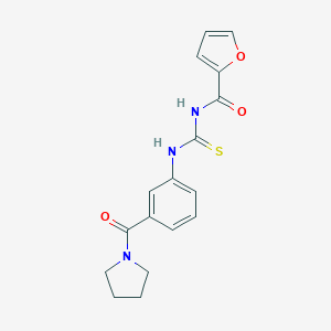 molecular formula C17H17N3O3S B268658 N-(2-furoyl)-N'-[3-(1-pyrrolidinylcarbonyl)phenyl]thiourea 