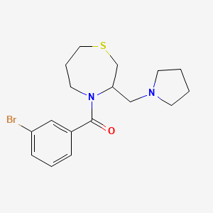 (3-Bromophenyl)(3-(pyrrolidin-1-ylmethyl)-1,4-thiazepan-4-yl)methanone