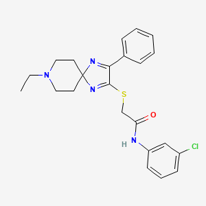 N-(3-chlorophenyl)-2-((8-ethyl-3-phenyl-1,4,8-triazaspiro[4.5]deca-1,3-dien-2-yl)thio)acetamide