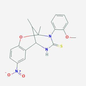 3-(2-methoxyphenyl)-2,11-dimethyl-8-nitro-2,3,5,6-tetrahydro-4H-2,6-methano-1,3,5-benzoxadiazocine-4-thione