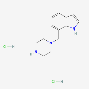 molecular formula C13H19Cl2N3 B2686597 7-[(piperazin-1-yl)methyl]-1H-indole dihydrochloride CAS No. 2089257-18-9