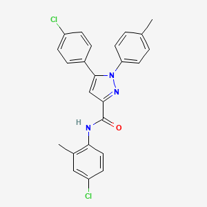molecular formula C24H19Cl2N3O B2686606 N-(4-氯-2-甲基苯基)-5-(4-氯苯基)-1-(4-甲基苯基)-1H-吡唑-3-甲酰胺 CAS No. 477713-26-1