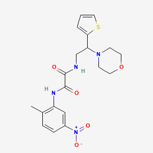 molecular formula C19H22N4O5S B2686612 N1-(2-methyl-5-nitrophenyl)-N2-(2-morpholino-2-(thiophen-2-yl)ethyl)oxalamide CAS No. 899747-47-8