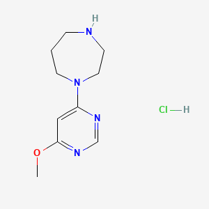 molecular formula C10H17ClN4O B2686616 1-(6-Methoxypyrimidin-4-yl)-1,4-diazepane hydrochloride CAS No. 1353947-26-8