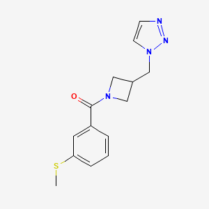 (3-Methylsulfanylphenyl)-[3-(triazol-1-ylmethyl)azetidin-1-yl]methanone