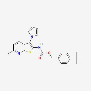 4-(tert-butyl)benzyl N-[4,6-dimethyl-3-(1H-pyrrol-1-yl)thieno[2,3-b]pyridin-2-yl]carbamate