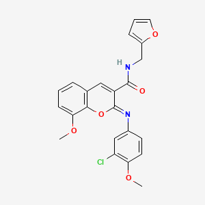 (2Z)-2-[(3-chloro-4-methoxyphenyl)imino]-N-(furan-2-ylmethyl)-8-methoxy-2H-chromene-3-carboxamide