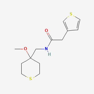 N-((4-methoxytetrahydro-2H-thiopyran-4-yl)methyl)-2-(thiophen-3-yl)acetamide