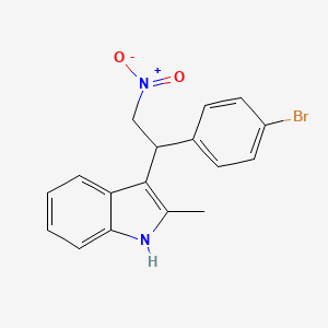 molecular formula C17H15BrN2O2 B2686632 3-[1-(4-bromophenyl)-2-nitroethyl]-2-methyl-1H-indole CAS No. 325474-27-9