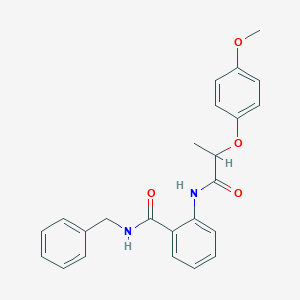 molecular formula C24H24N2O4 B268664 N-benzyl-2-{[2-(4-methoxyphenoxy)propanoyl]amino}benzamide 