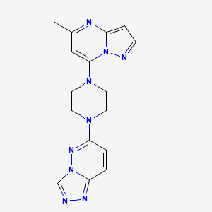 molecular formula C17H19N9 B2686643 6-[4-(2,5-Dimethylpyrazolo[1,5-a]pyrimidin-7-yl)piperazin-1-yl]-[1,2,4]triazolo[4,3-b]pyridazine CAS No. 2380190-57-6