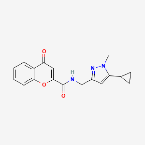 N-((5-cyclopropyl-1-methyl-1H-pyrazol-3-yl)methyl)-4-oxo-4H-chromene-2-carboxamide