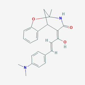 (5Z)-5-{(2E)-3-[4-(dimethylamino)phenyl]-1-hydroxyprop-2-enylidene}-2-methyl-2,3,5,6-tetrahydro-4H-2,6-methano-1,3-benzoxazocin-4-one