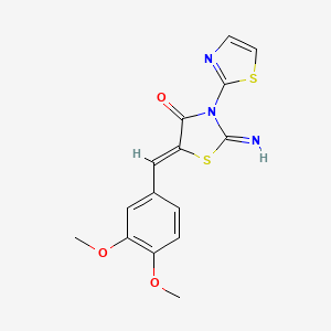 (Z)-5-(3,4-dimethoxybenzylidene)-2-imino-3-(thiazol-2-yl)thiazolidin-4-one
