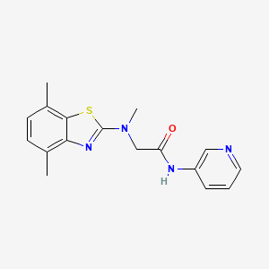 molecular formula C17H18N4OS B2686655 2-((4,7-dimethylbenzo[d]thiazol-2-yl)(methyl)amino)-N-(pyridin-3-yl)acetamide CAS No. 1396747-96-8