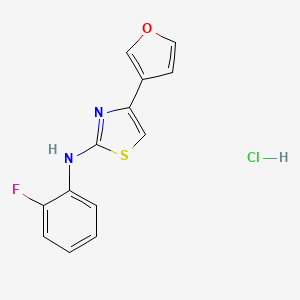molecular formula C13H10ClFN2OS B2686659 N-(2-fluorophenyl)-4-(furan-3-yl)thiazol-2-amine hydrochloride CAS No. 2034556-29-9