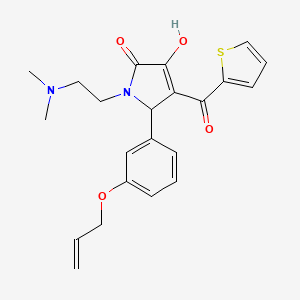 molecular formula C22H24N2O4S B2686674 5-(3-(allyloxy)phenyl)-1-(2-(dimethylamino)ethyl)-3-hydroxy-4-(thiophene-2-carbonyl)-1H-pyrrol-2(5H)-one CAS No. 620151-82-8