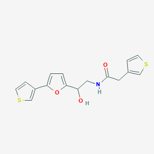 molecular formula C16H15NO3S2 B2686676 N-(2-hydroxy-2-(5-(thiophen-3-yl)furan-2-yl)ethyl)-2-(thiophen-3-yl)acetamide CAS No. 2034434-16-5