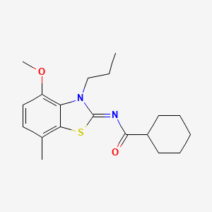 N-(4-methoxy-7-methyl-3-propyl-1,3-benzothiazol-2-ylidene)cyclohexanecarboxamide