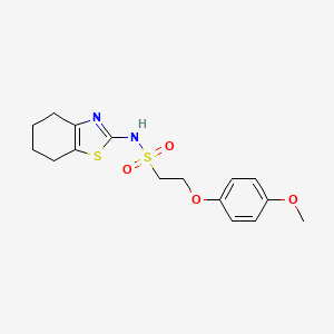 molecular formula C16H20N2O4S2 B2686682 2-(4-methoxyphenoxy)-N-(4,5,6,7-tetrahydrobenzo[d]thiazol-2-yl)ethanesulfonamide CAS No. 1351617-54-3
