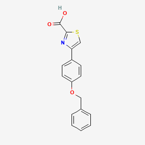 molecular formula C17H13NO3S B2686688 4-[4-(Benzyloxy)phenyl]-1,3-thiazole-2-carboxylic acid CAS No. 952959-46-5