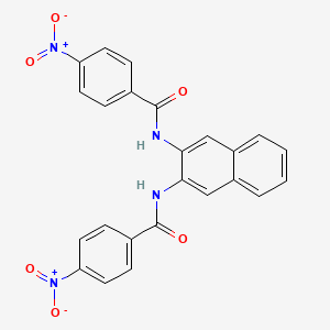 molecular formula C24H16N4O6 B2686691 4-硝基-N-[3-[(4-硝基苯甲酰)氨基]萘-2-基]苯甲酰胺 CAS No. 312591-16-5