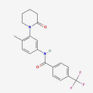 molecular formula C20H19F3N2O2 B2686695 N-(4-甲基-3-(2-氧代哌啶-1-基)苯基)-4-(三氟甲基)苯甲酰胺 CAS No. 941873-27-4