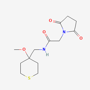 molecular formula C13H20N2O4S B2686700 2-(2,5-dioxopyrrolidin-1-yl)-N-((4-methoxytetrahydro-2H-thiopyran-4-yl)methyl)acetamide CAS No. 2034244-27-2