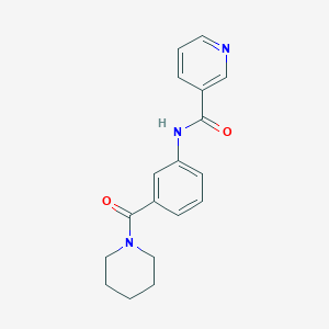 molecular formula C18H19N3O2 B268671 N-[3-(1-piperidinylcarbonyl)phenyl]nicotinamide 
