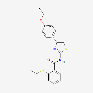 molecular formula C20H20N2O2S2 B2686717 N-(4-(4-ethoxyphenyl)thiazol-2-yl)-2-(ethylthio)benzamide CAS No. 922564-18-9