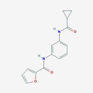 molecular formula C15H14N2O3 B268672 N-{3-[(cyclopropylcarbonyl)amino]phenyl}-2-furamide 