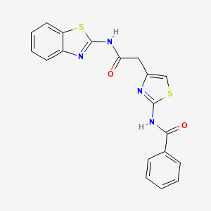 molecular formula C19H14N4O2S2 B2686720 N-(4-(2-(benzo[d]thiazol-2-ylamino)-2-oxoethyl)thiazol-2-yl)benzamide CAS No. 941898-69-7