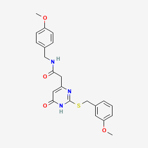 N-(4-methoxybenzyl)-2-(2-((3-methoxybenzyl)thio)-6-oxo-1,6-dihydropyrimidin-4-yl)acetamide