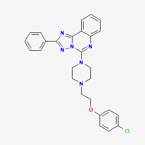 molecular formula C27H25ClN6O B2686726 5-{4-[2-(4-Chlorophenoxy)ethyl]piperazin-1-yl}-2-phenyl[1,2,4]triazolo[1,5-c]quinazoline CAS No. 902908-49-0