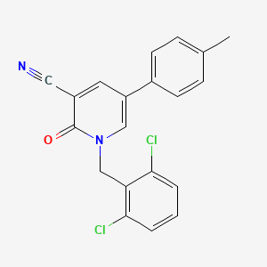 molecular formula C20H14Cl2N2O B2686727 1-(2,6-Dichlorobenzyl)-5-(4-methylphenyl)-2-oxo-1,2-dihydro-3-pyridinecarbonitrile CAS No. 338964-95-7