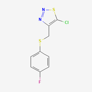 molecular formula C9H6ClFN2S2 B2686728 (5-Chloro-1,2,3-thiadiazol-4-yl)methyl 4-fluorophenyl sulfide CAS No. 338761-78-7