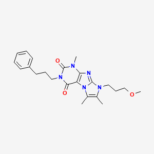 molecular formula C23H29N5O3 B2686733 6-(3-Methoxypropyl)-4,7,8-trimethyl-2-(3-phenylpropyl)purino[7,8-a]imidazole-1,3-dione CAS No. 876675-71-7
