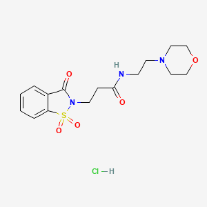 molecular formula C16H22ClN3O5S B2686735 3-(1,1-二氧化-3-氧代苯并[噻]噻二唑-2(3H)-基)-N-(2-吗啉基乙基)丙酰胺盐酸盐 CAS No. 1215455-53-0