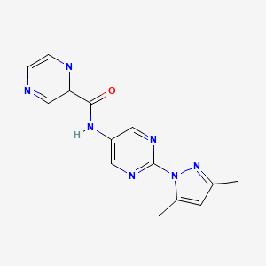 N-(2-(3,5-dimethyl-1H-pyrazol-1-yl)pyrimidin-5-yl)pyrazine-2-carboxamide
