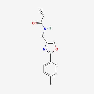 molecular formula C14H14N2O2 B2686737 N-[[2-(4-Methylphenyl)-1,3-oxazol-4-yl]methyl]prop-2-enamide CAS No. 2411243-13-3