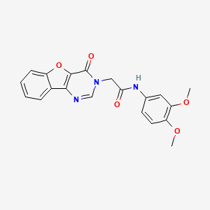 molecular formula C20H17N3O5 B2686742 N-(3,4-dimethoxyphenyl)-2-(4-oxo-[1]benzofuro[3,2-d]pyrimidin-3-yl)acetamide CAS No. 864923-10-4