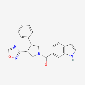 (3-(1,2,4-oxadiazol-3-yl)-4-phenylpyrrolidin-1-yl)(1H-indol-6-yl)methanone