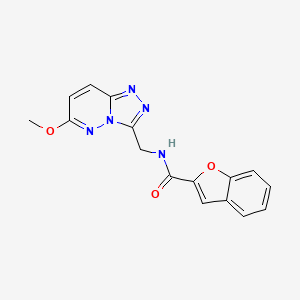 molecular formula C16H13N5O3 B2686755 N-((6-methoxy-[1,2,4]triazolo[4,3-b]pyridazin-3-yl)methyl)benzofuran-2-carboxamide CAS No. 2034325-40-9