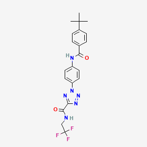 molecular formula C21H21F3N6O2 B2686758 2-(4-(4-(tert-butyl)benzamido)phenyl)-N-(2,2,2-trifluoroethyl)-2H-tetrazole-5-carboxamide CAS No. 1396802-39-3