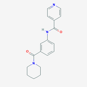 molecular formula C18H19N3O2 B268676 N-[3-(1-piperidinylcarbonyl)phenyl]isonicotinamide 