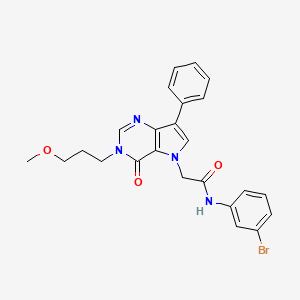 molecular formula C24H23BrN4O3 B2686762 N-(3-bromophenyl)-2-[3-(3-methoxypropyl)-4-oxo-7-phenyl-3,4-dihydro-5H-pyrrolo[3,2-d]pyrimidin-5-yl]acetamide CAS No. 1251552-67-6